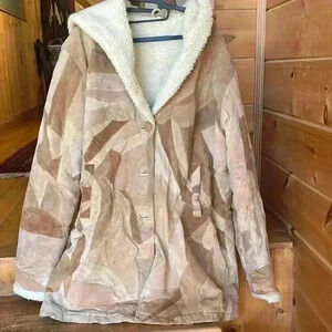 Vintage genuine, leather fleece lined coat. Size XXL.